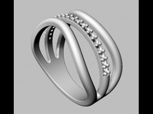 Diamond Waves Ring 3D Print Model