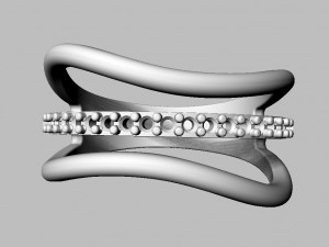 Diamond Waves Ring 3D Print Model