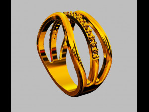 Diamond Waves Ring 3D Print Model