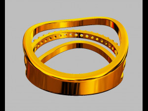 Diamond Waves Ring 3D Print Model