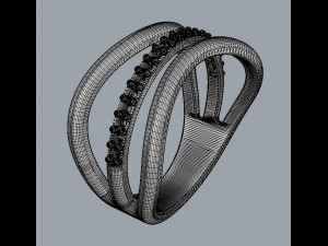 Diamond Waves Ring 3D Print Model
