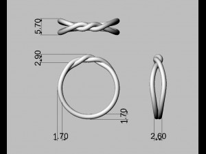 Knot Ring Modelo de Impressão 3D