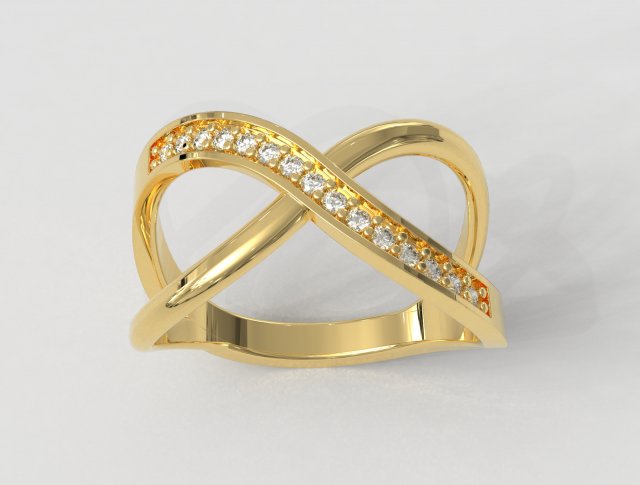 Diamond Crossing Ring Modello di stampa 3D .c4d .max .obj .3ds .fbx .stl .blend