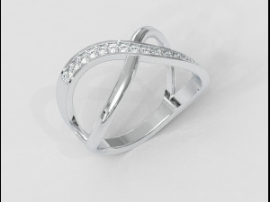 Diamond Crossing Ring Model Cetak 3D