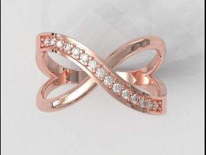 Diamond Crossing Ring Model Cetak 3D