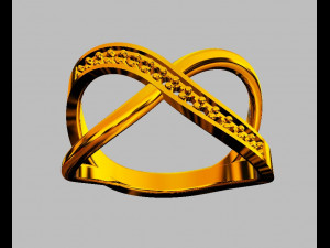 Diamond Crossing Ring Model Cetak 3D