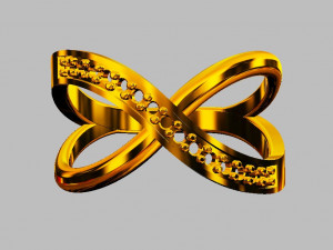 Diamond Crossing Ring Model Cetak 3D