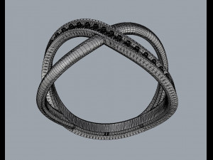 Diamond Crossing Ring Model Cetak 3D