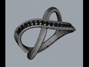 Diamond Crossing Ring Model Cetak 3D
