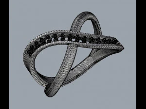 Diamond Crossing Ring 3D Print Model
