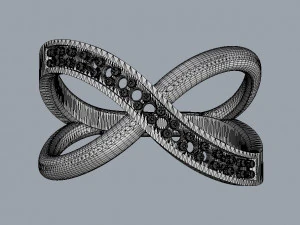Diamond Crossing Ring 3D Print Model