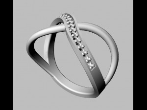 Diamond Crossing Ring Model Cetak 3D