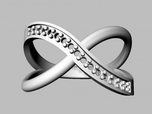 Diamond Crossing Ring Model Cetak 3D