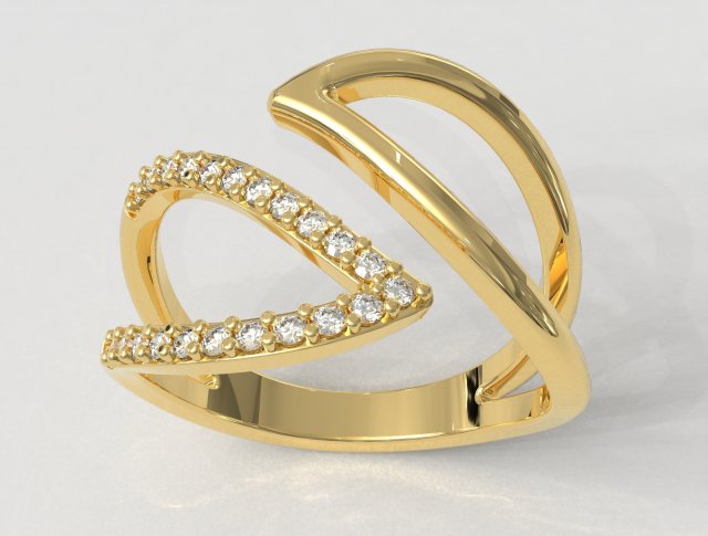 Leafs Diamond Ring Modelo de Impressão 3D .c4d .max .obj .3ds .fbx .stl .blend