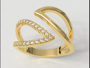 पत्तियां हीरे की अंगूठी 3D प्रिंट मॉडल