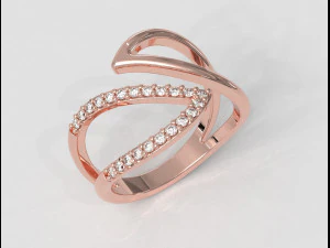 Leafs Diamond Ring 3D Print Model