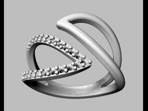 Leafs Diamond Ring 3D Print Model