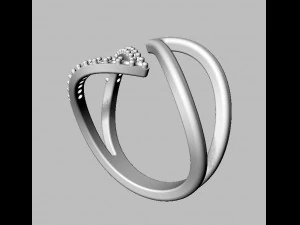 Leafs Diamond Ring 3D Print Model