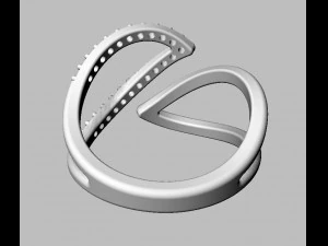 Leafs Diamond Ring 3D Print Model