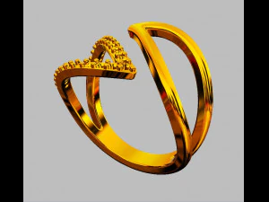 Leafs Diamond Ring 3D Print Model