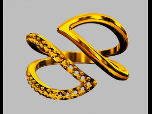 Leafs Diamond Ring 3D Print Model