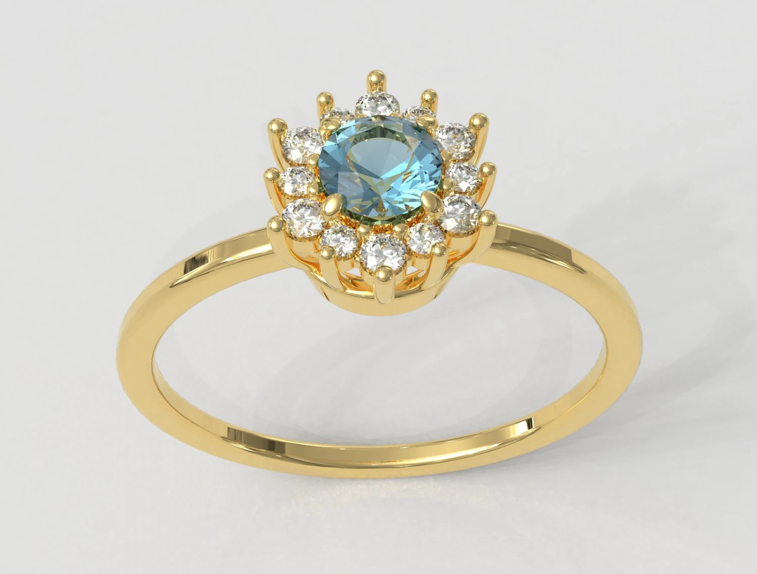 Classic Gemstone Ring 3D Print Model .c4d .max .obj .3ds .fbx .stl .blend 