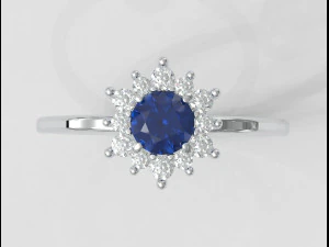 Classic Gemstone Ring 3D Print Model
