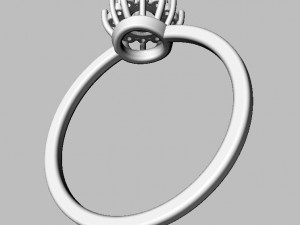 Classic Gemstone Ring 3D 打印模型