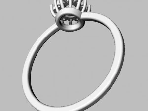 Classic Gemstone Ring 3D Print Model