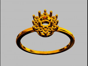 Classic Gemstone Ring 3D Print Model