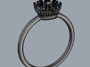 Classic Gemstone Ring 3D Print Model