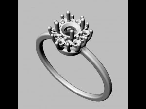 Classic Gemstone Ring 3D Print Model