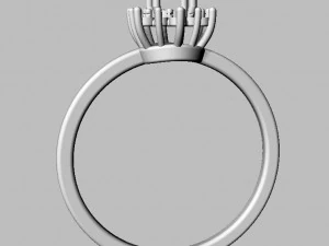 Classic Gemstone Ring 3D Print Model