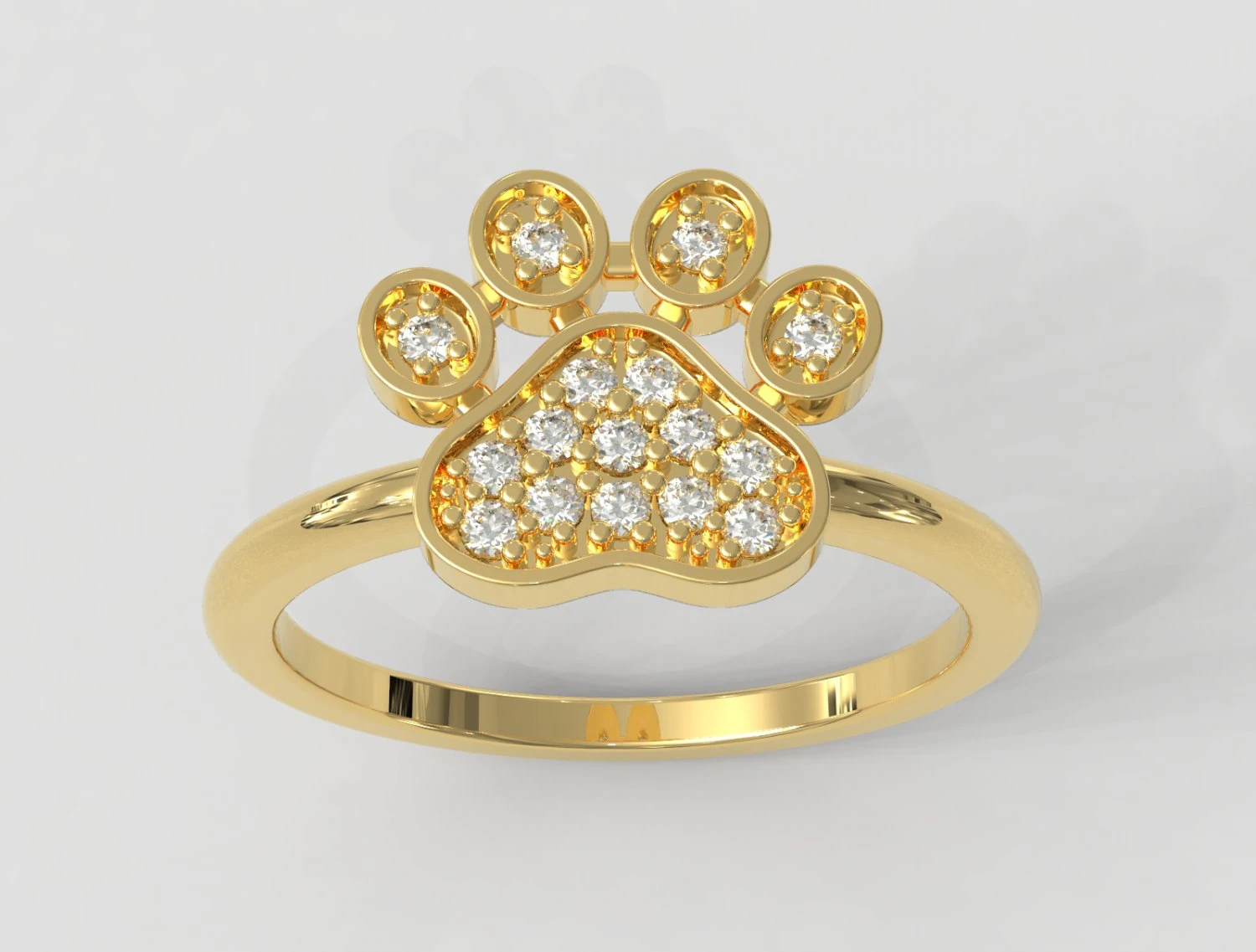 Diamond Paw Ring 3D Print Model .c4d .max .obj .3ds .fbx .stl .blend 