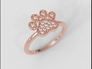 Diamond Paw Ring 3Dプリントモデル