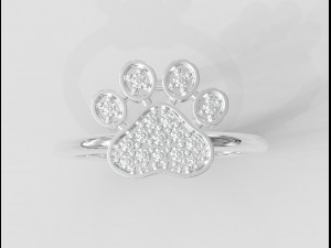 Diamond Paw Ring 3Dプリントモデル