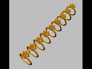 Diamond Paw Ring 3D Print Model