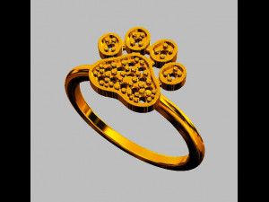 Diamond Paw Ring 3Dプリントモデル