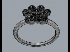 Diamond Paw Ring 3Dプリントモデル