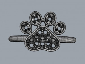 Diamond Paw Ring 3Dプリントモデル