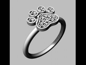 Diamond Paw Ring 3Dプリントモデル