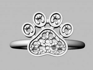 Diamond Paw Ring 3Dプリントモデル