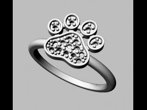 Diamond Paw Ring 3Dプリントモデル