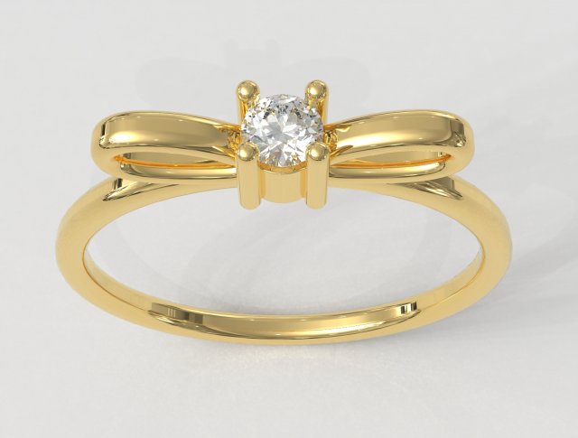 Bow Knot Ring 3D Принт Модель .c4d .max .obj .3ds .fbx .stl .blend 