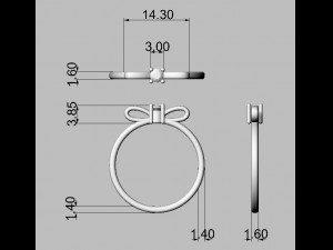 Bow Knot Ring 3D Принт Модель