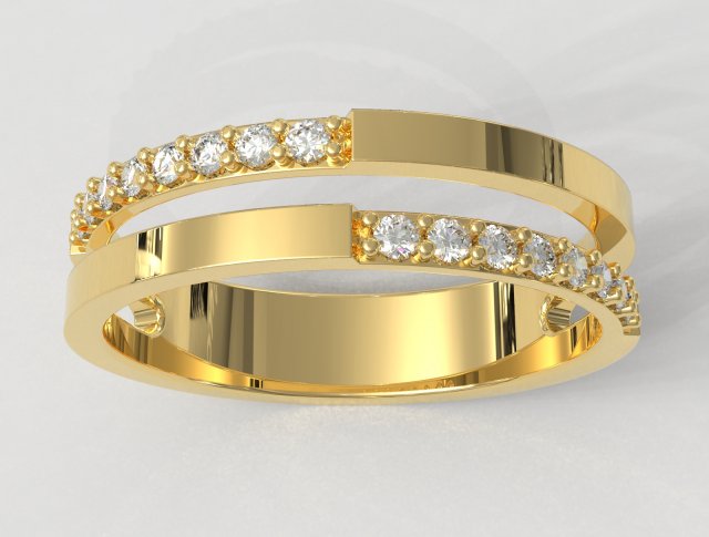 Double Diamond Ring 3Dプリントモデル .c4d .max .obj .3ds .fbx .stl .blend