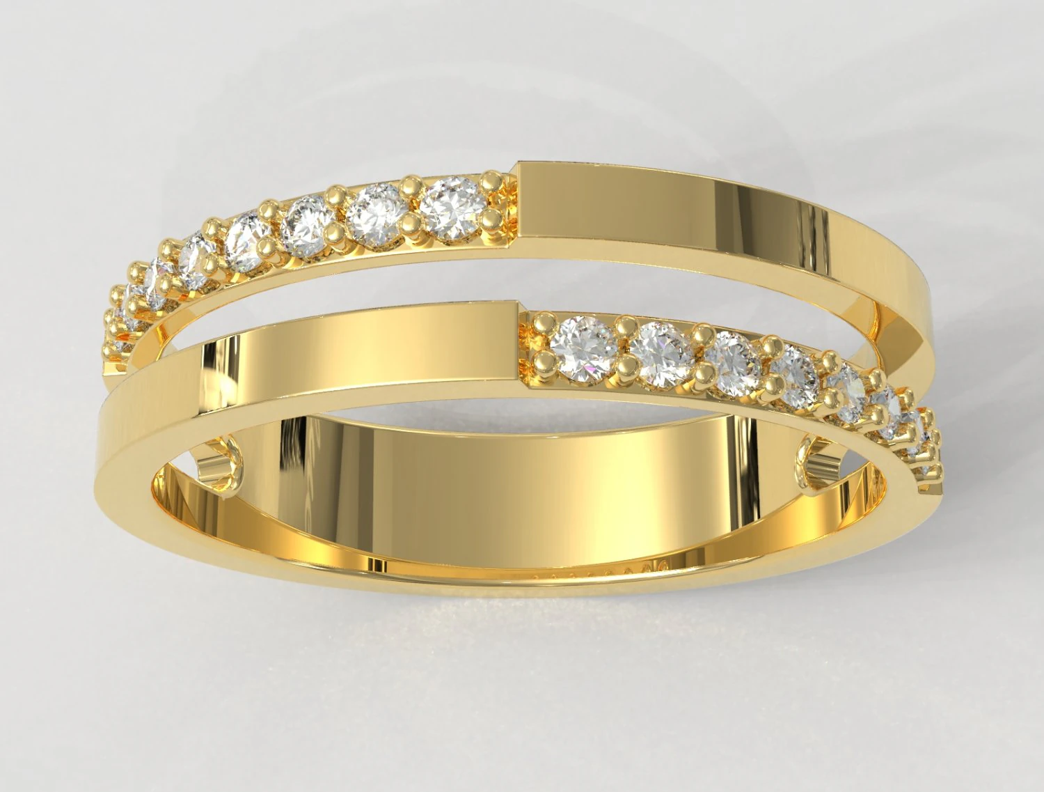 Double Diamond Ring 3D Print Model .c4d .max .obj .3ds .fbx .stl .blend 
