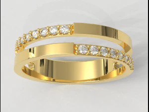 Кільце з подвійним діамантом 3D Принт Модель