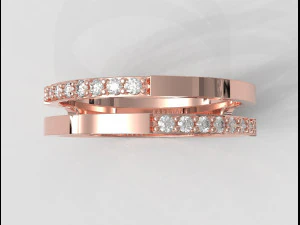 Double Diamond Ring 3D Print Model