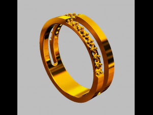 Double Diamond Ring 3D Print Model